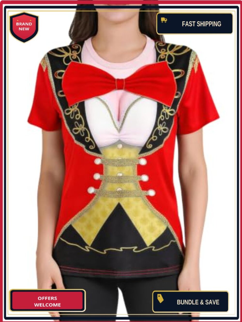 Women's Ringmaster Graphic T-Shirt Circus Costume Party Tee